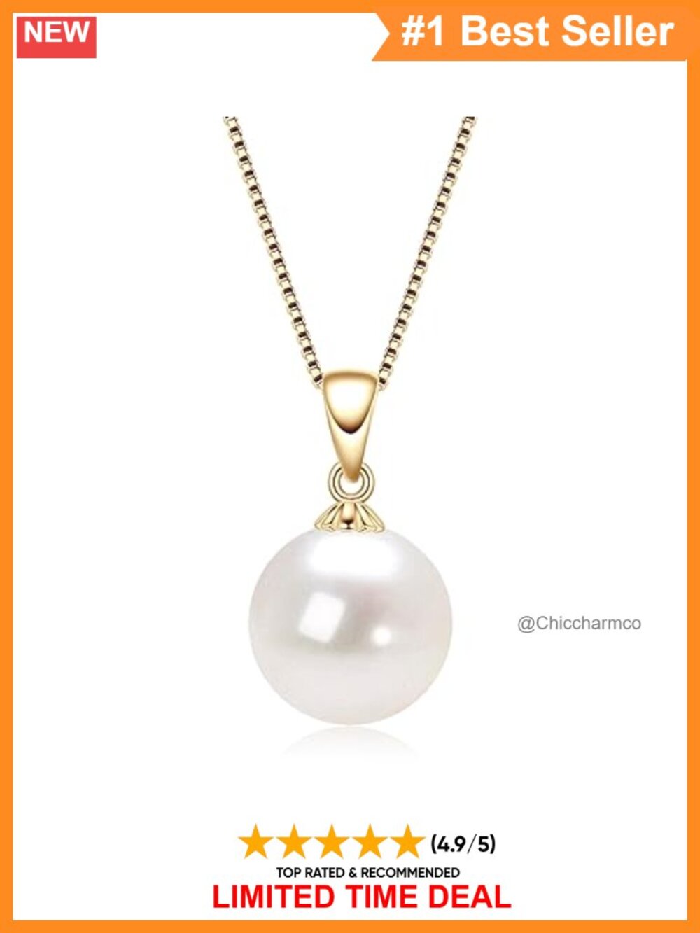 Sterling Silver Freshwater Pearl Pendant Necklace 18" + 2" Extender